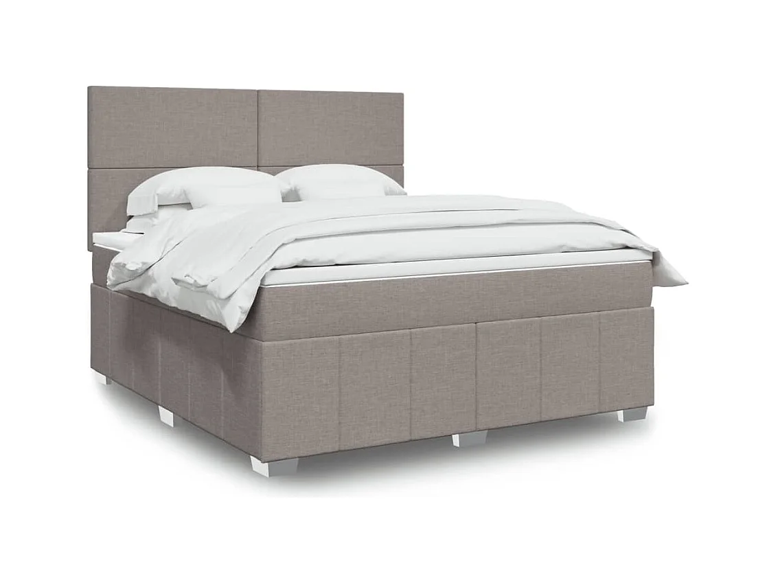 Sommier à lattes de lit avec matelas Taupe 180x200 cm Tissu