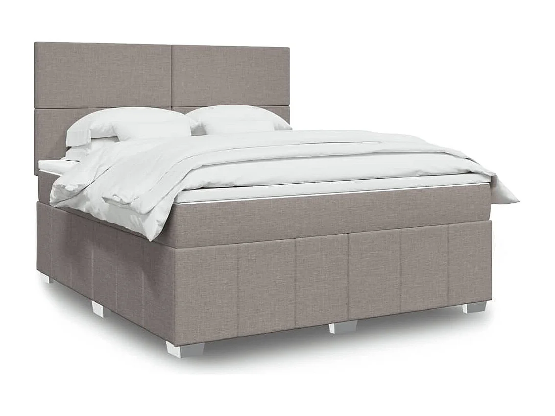 Sommier à lattes de lit avec matelas Taupe 180x200 cm Tissu