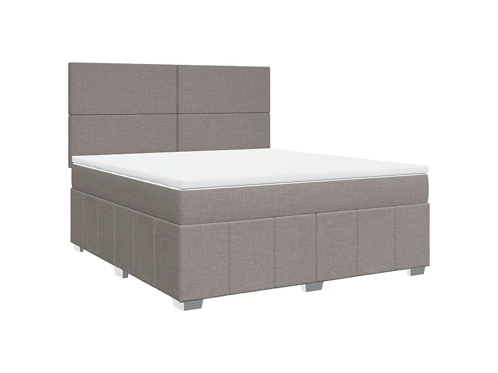 Sommier à lattes de lit avec matelas Taupe 180x200 cm Tissu