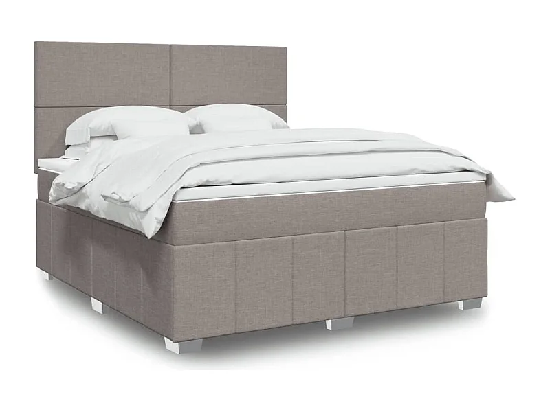 Giroletto a Molle con Materasso Tortora 180x200 cm in Tessuto