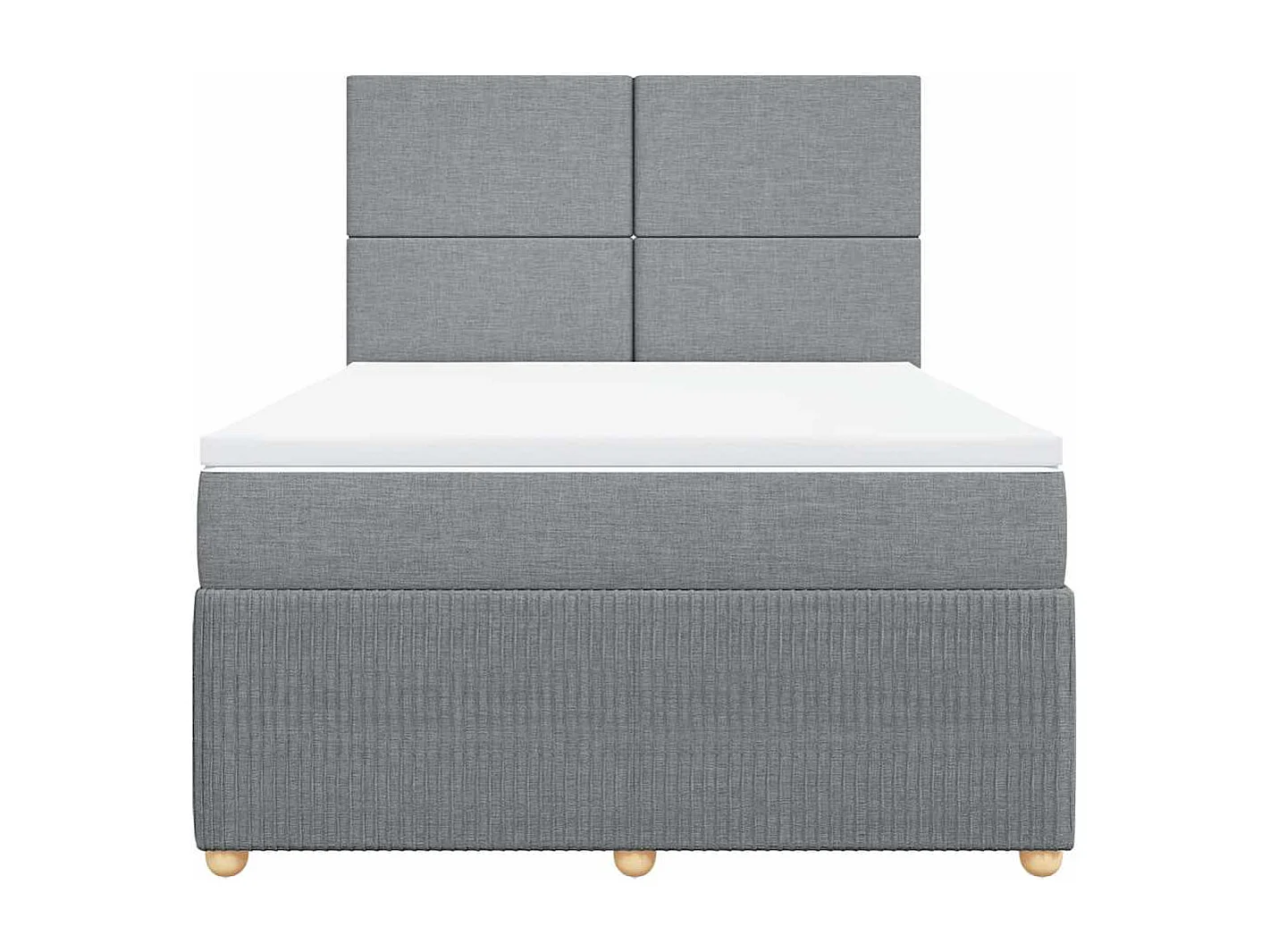 Sommier à lattes de lit avec matelas Gris clair 140x190cm Tissu