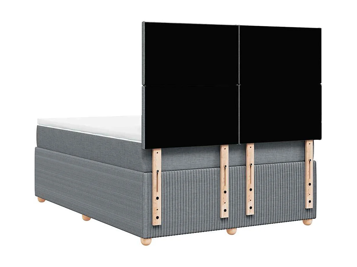 Sommier à lattes de lit avec matelas Gris clair 140x190cm Tissu