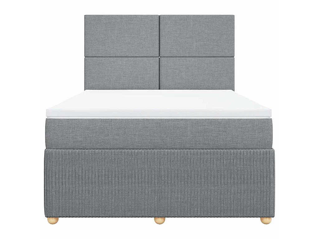 Giroletto a Molle con Materasso Grigio Chiaro 140x190cm Tessuto