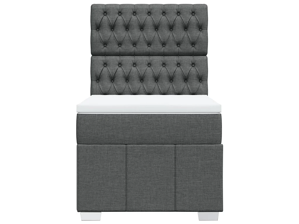 Giroletto a Molle con Materasso Grigio Scuro 90x190 cm Tessuto