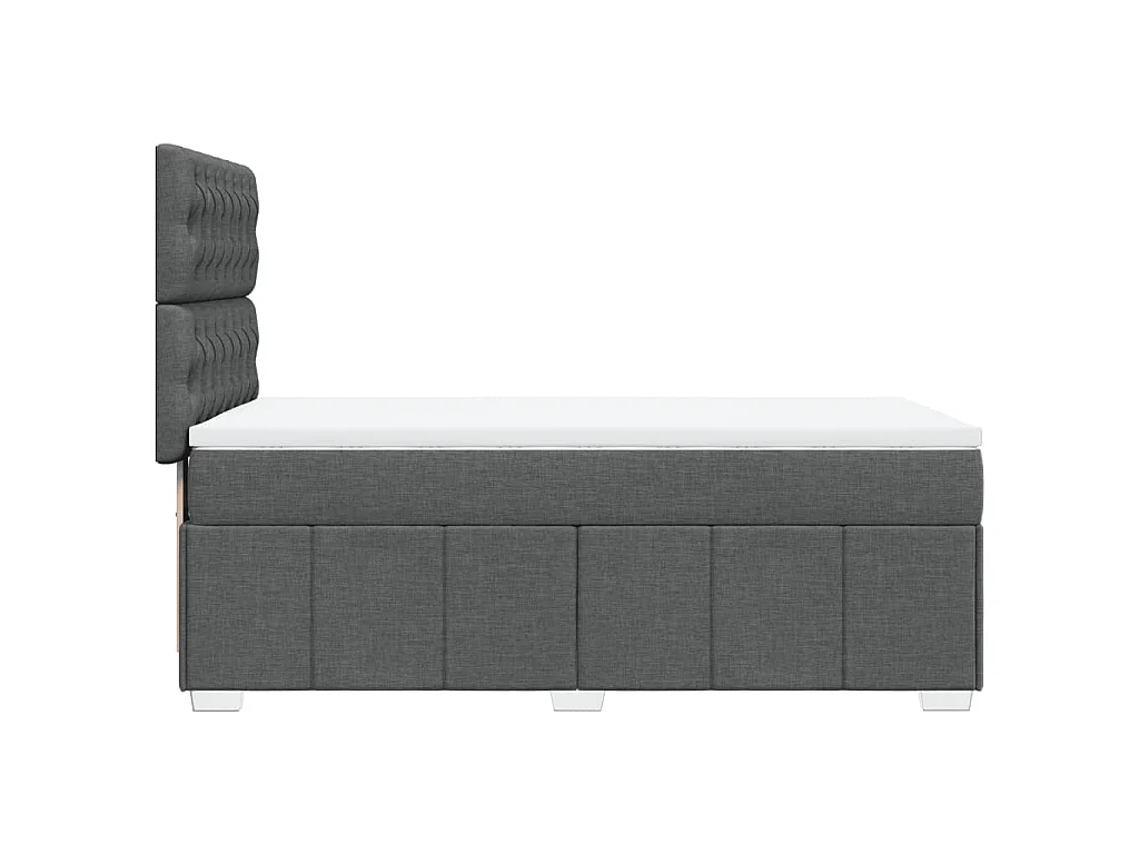 Giroletto a Molle con Materasso Grigio Scuro 90x190 cm Tessuto