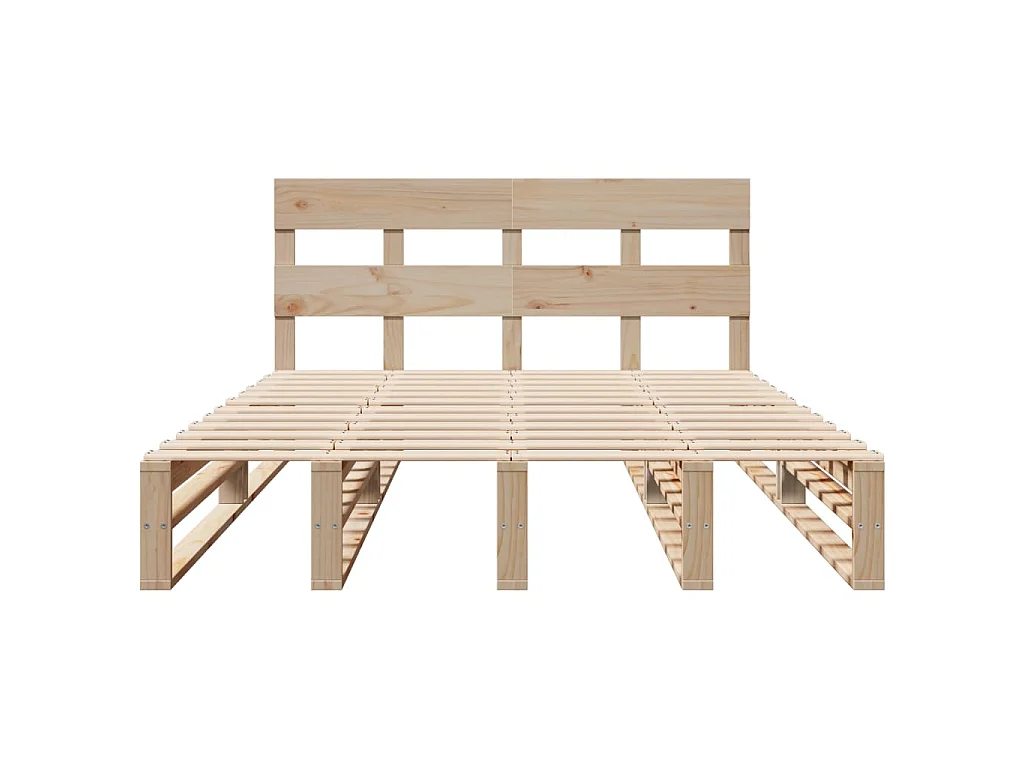 Letto senza Materasso 140x200 cm in Legno Massello di Pino