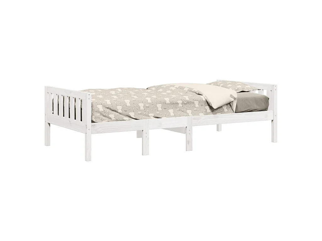 Kinderbed zonder matras massief grenenhout wit 90x200 cm