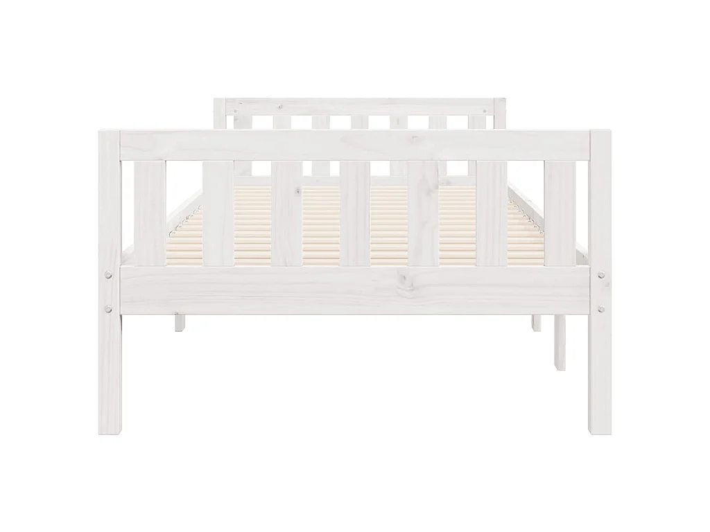 Kinderbed zonder matras massief grenenhout wit 90x200 cm