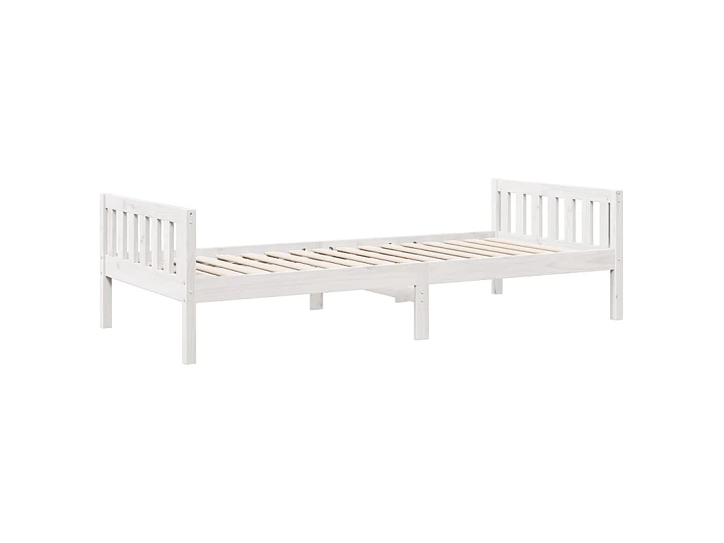 Kinderbed zonder matras massief grenenhout wit 90x200 cm