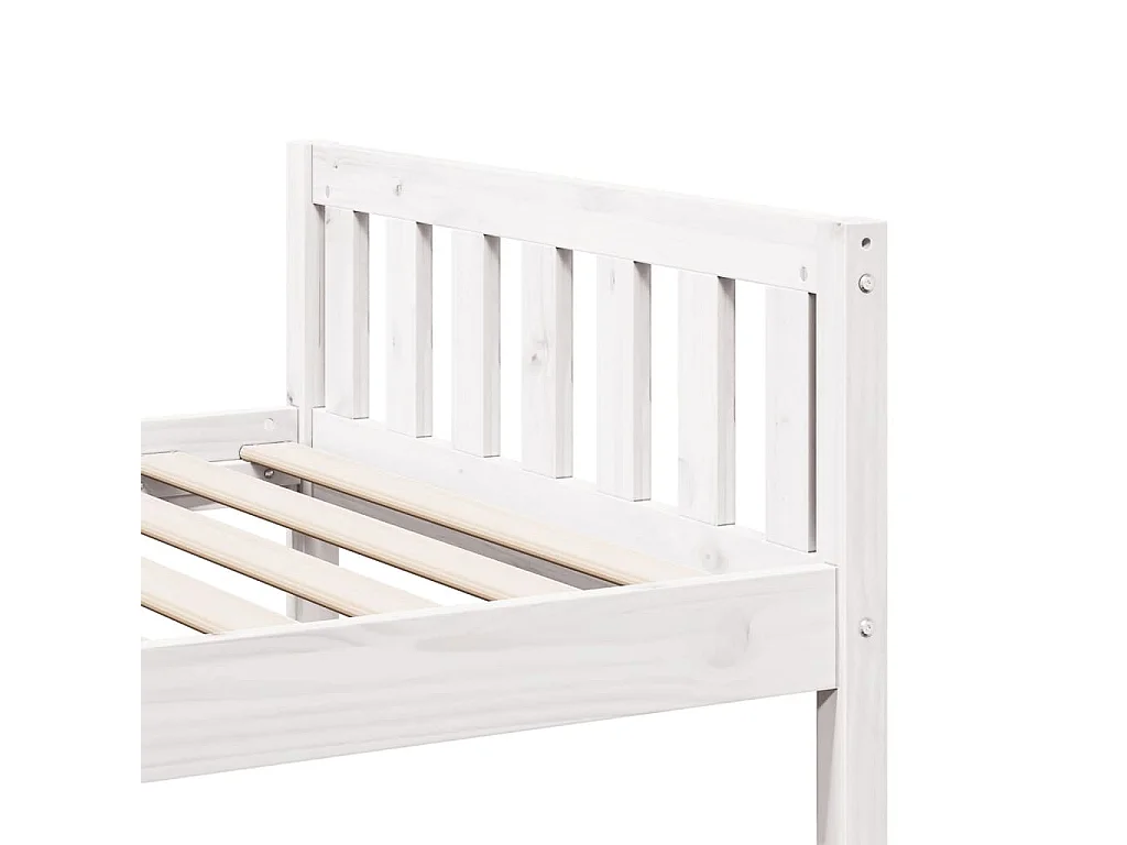 Kinderbed zonder matras massief grenenhout wit 90x200 cm