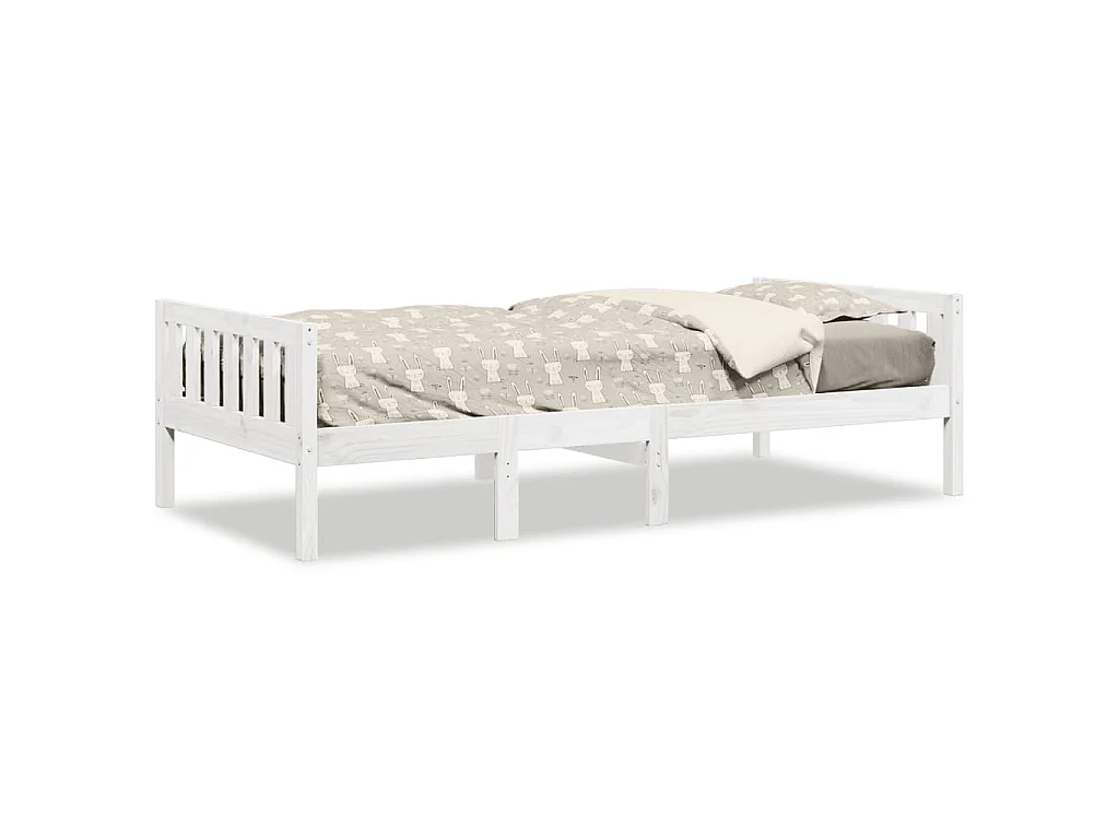 Kinderbed zonder matras massief grenenhout wit 90x200 cm