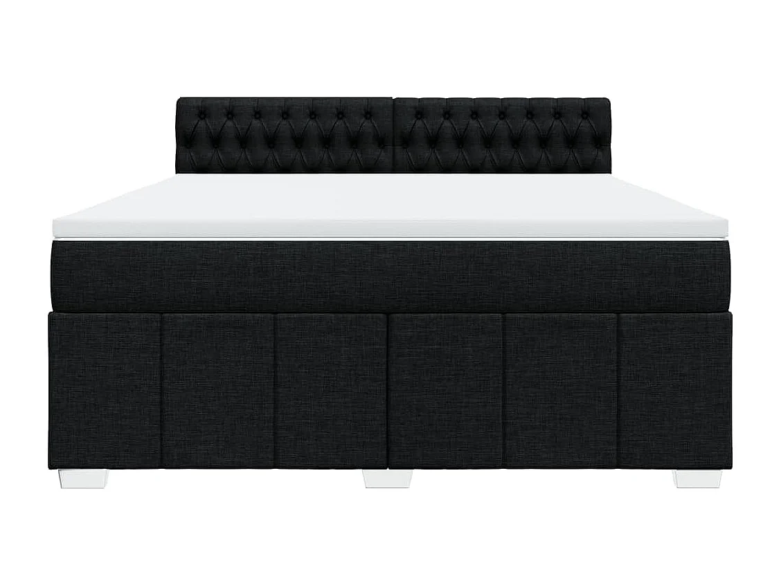 Sommier à lattes de lit avec matelas Noir 180x200 cm Tissu