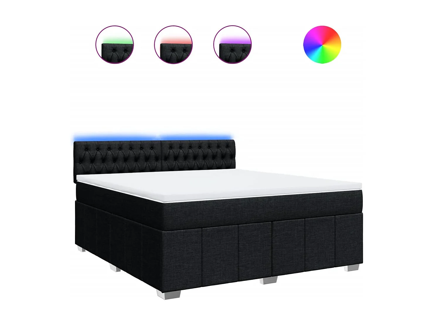 Boxspring met matras stof zwart 180x200 cm