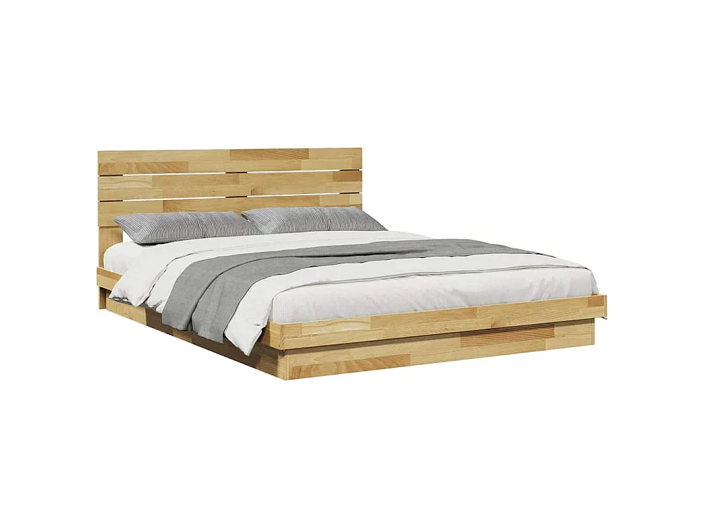 Bedframe hoofdeinde zonder matras 160x200 cm massief eikenhout