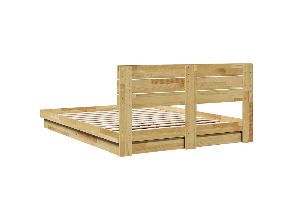 Bedframe hoofdeinde zonder matras 160x200 cm massief eikenhout