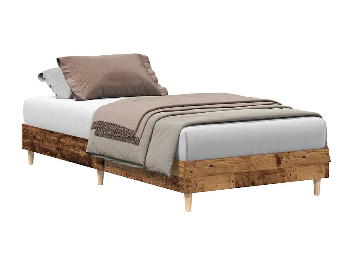 Cadre de lit sans matelas vieux bois 90x200 cm bois ingénierie