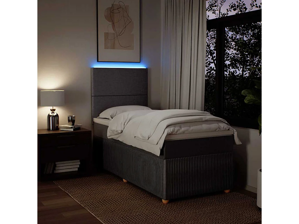 Sommier à lattes de lit avec matelas Taupe 100x200 cm Tissu