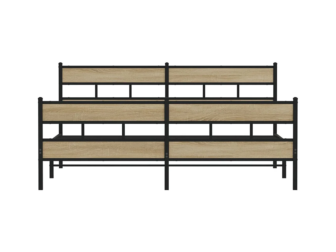 Bedframe zonder matras metaal sonoma eikenkleurig 180x200 cm