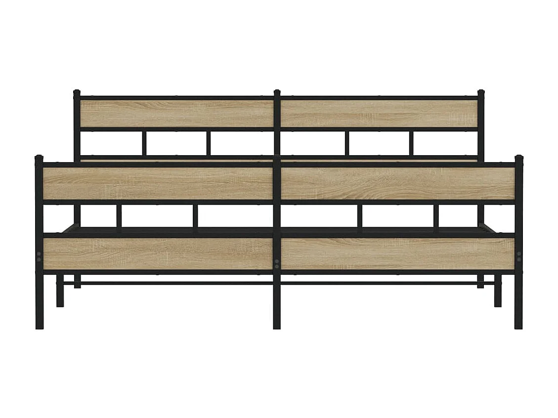 Cadre de lit en métal sans matelas chêne sonoma 180x200 cm