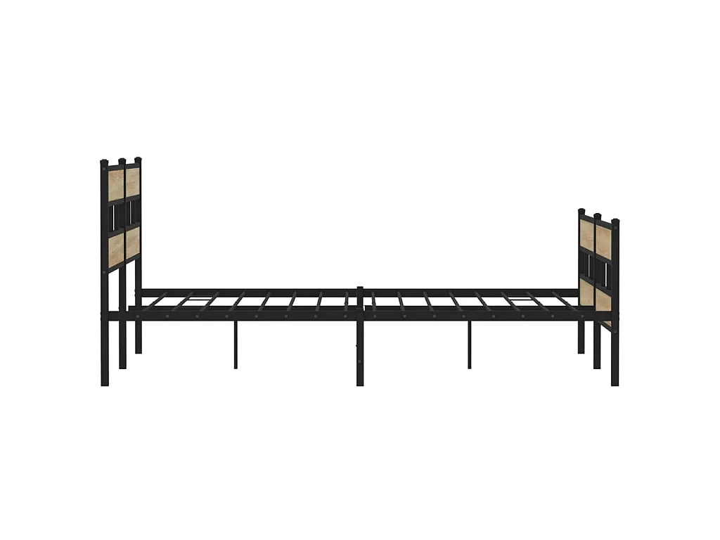 Cadre de lit en métal sans matelas chêne sonoma 180x200 cm