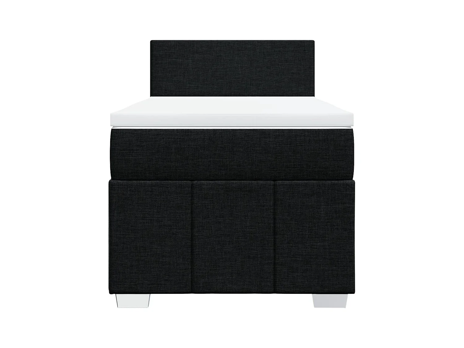 Boxspring met matras stof zwart 90x190 cm