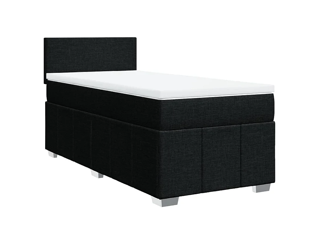 Giroletto a Molle con Materasso Nero 90x190 cm in Tessuto