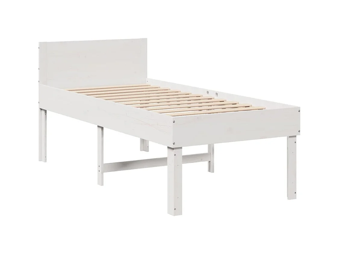 Cadre de lit sans matelas blanc 90x200 cm bois de pin massif