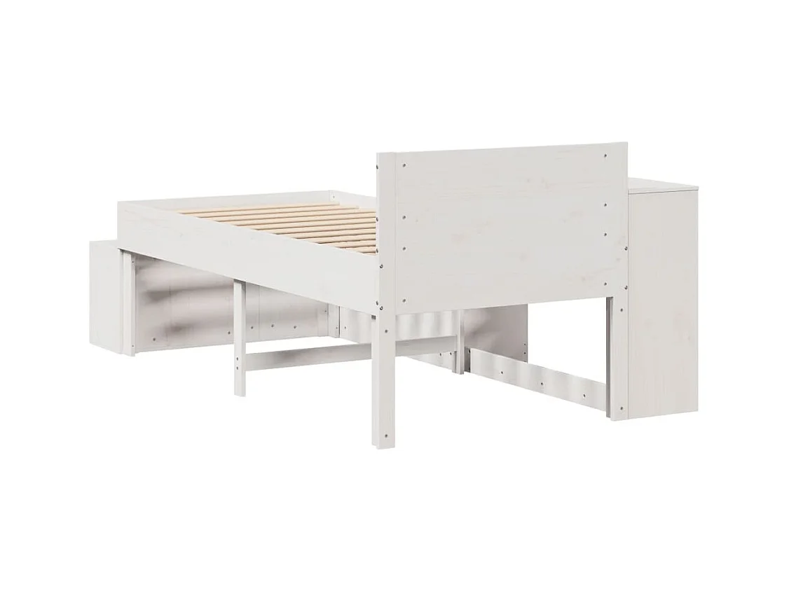 Cadre de lit sans matelas blanc 90x200 cm bois de pin massif