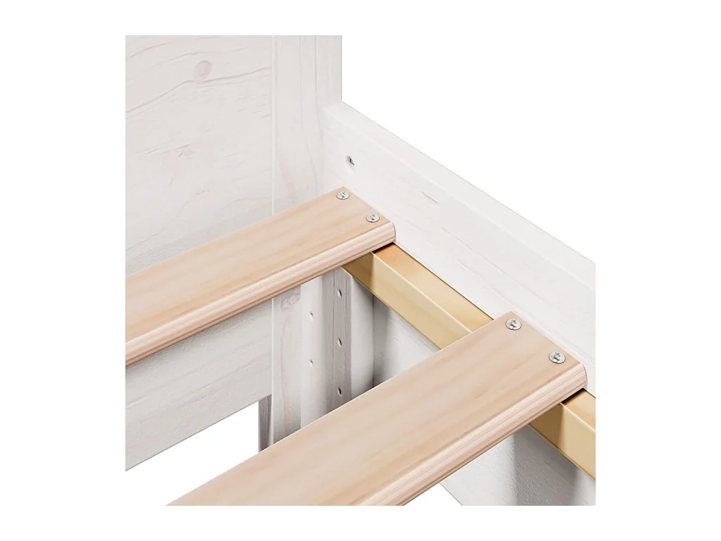 Cadre de lit sans matelas blanc 90x200 cm bois de pin massif