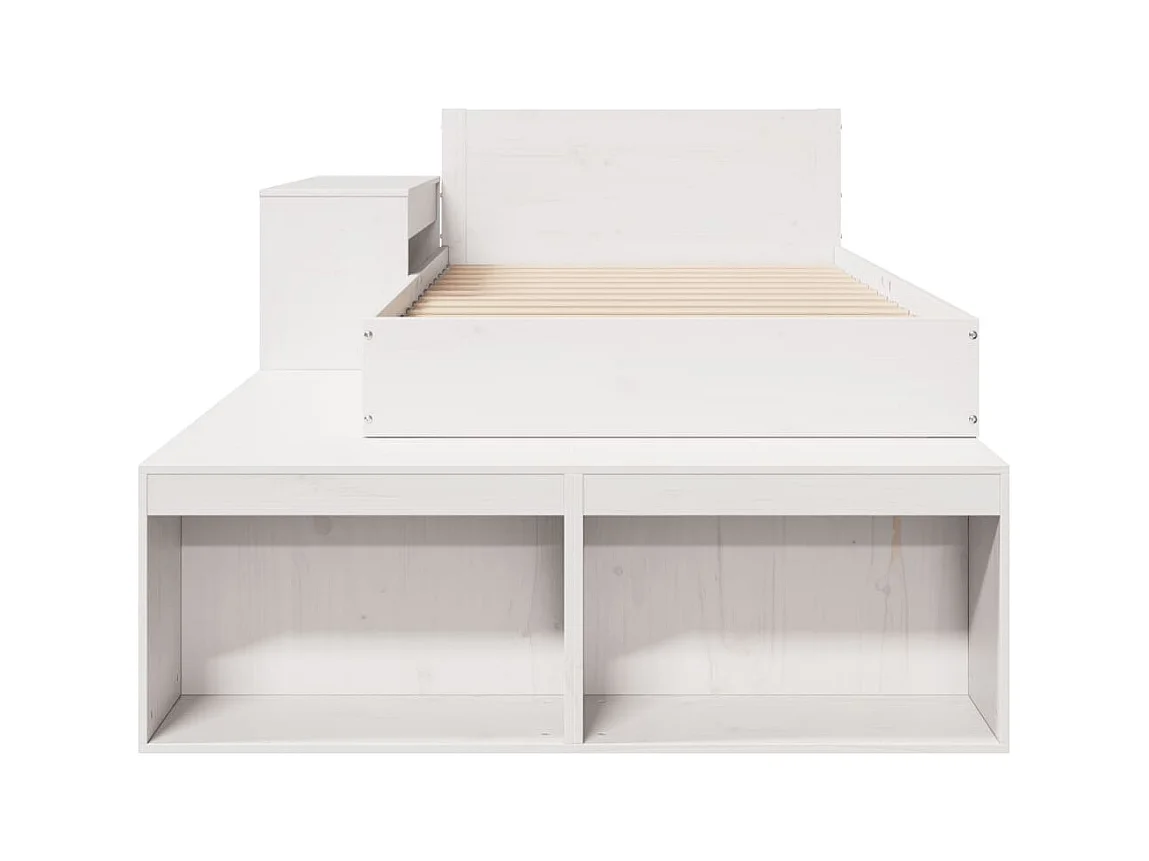 Cadre de lit sans matelas blanc 90x200 cm bois de pin massif