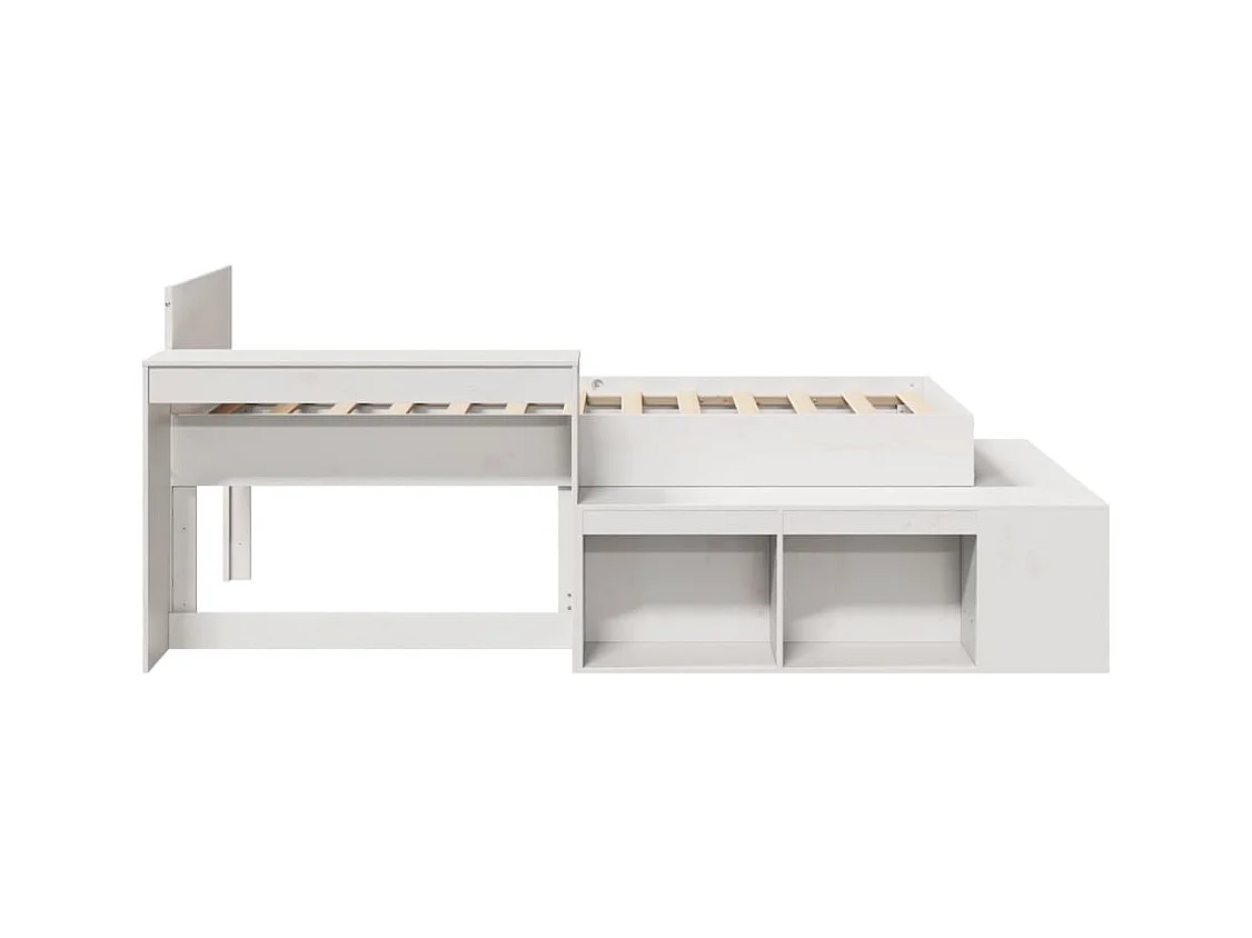 Cadre de lit sans matelas blanc 90x200 cm bois de pin massif