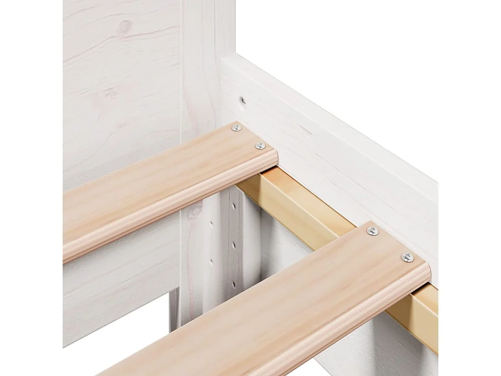 Cadre de lit sans matelas blanc 90x200 cm bois de pin massif