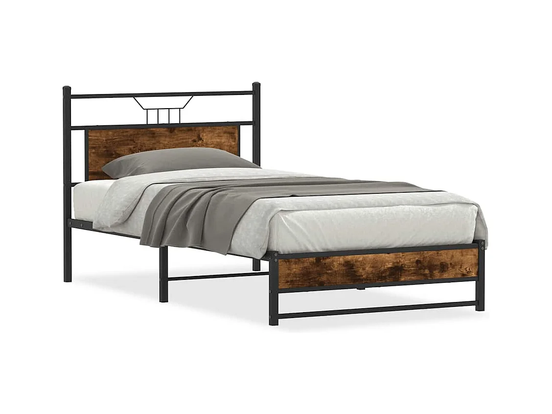 Estrutura cama s/ colchão derivados de madeira carvalho fumado