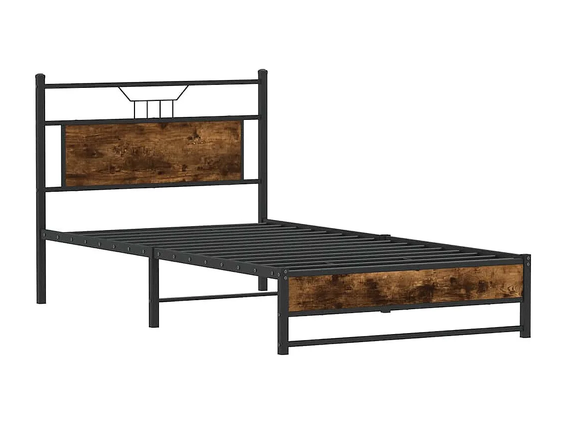 Estrutura cama s/ colchão derivados de madeira carvalho fumado