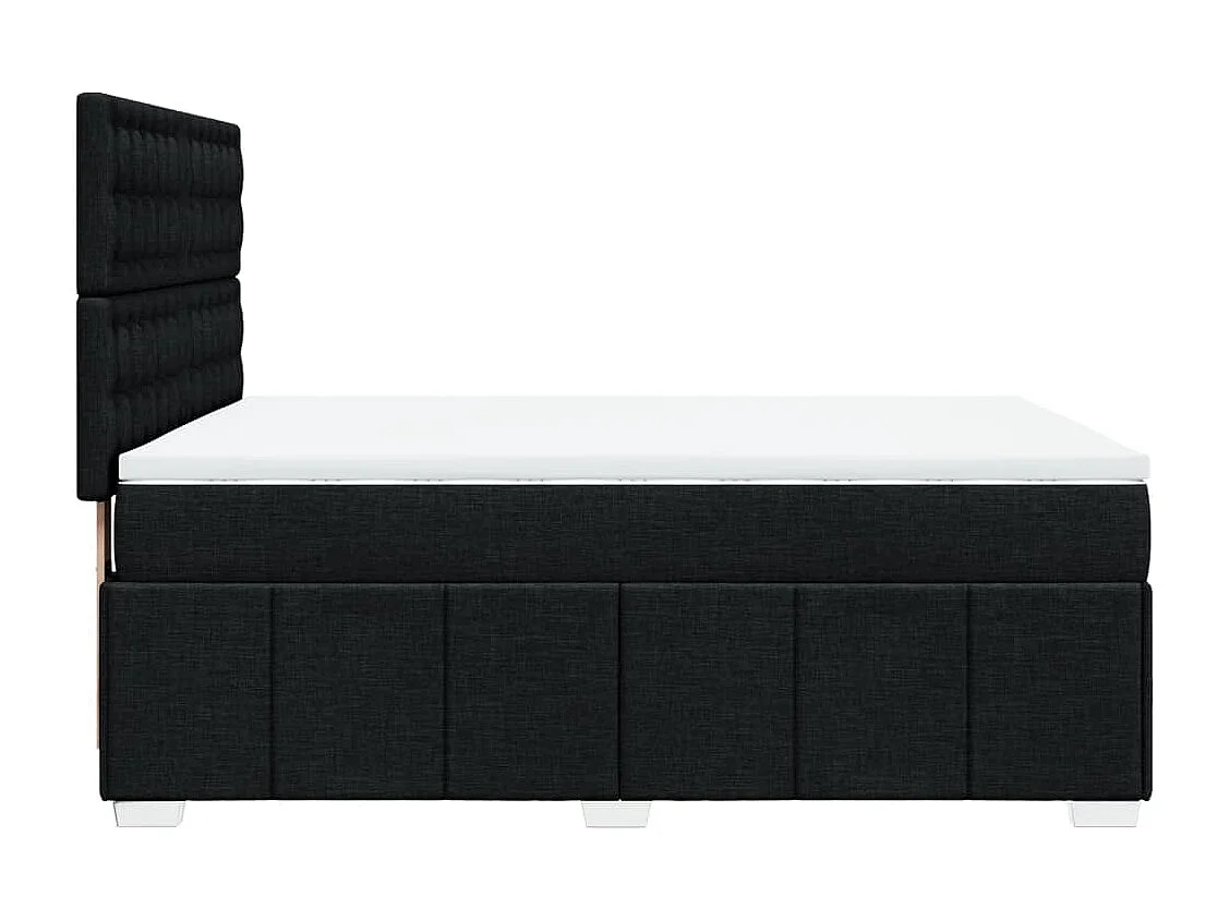 Sommier à lattes de lit avec matelas Noir 140x190 cm Tissu