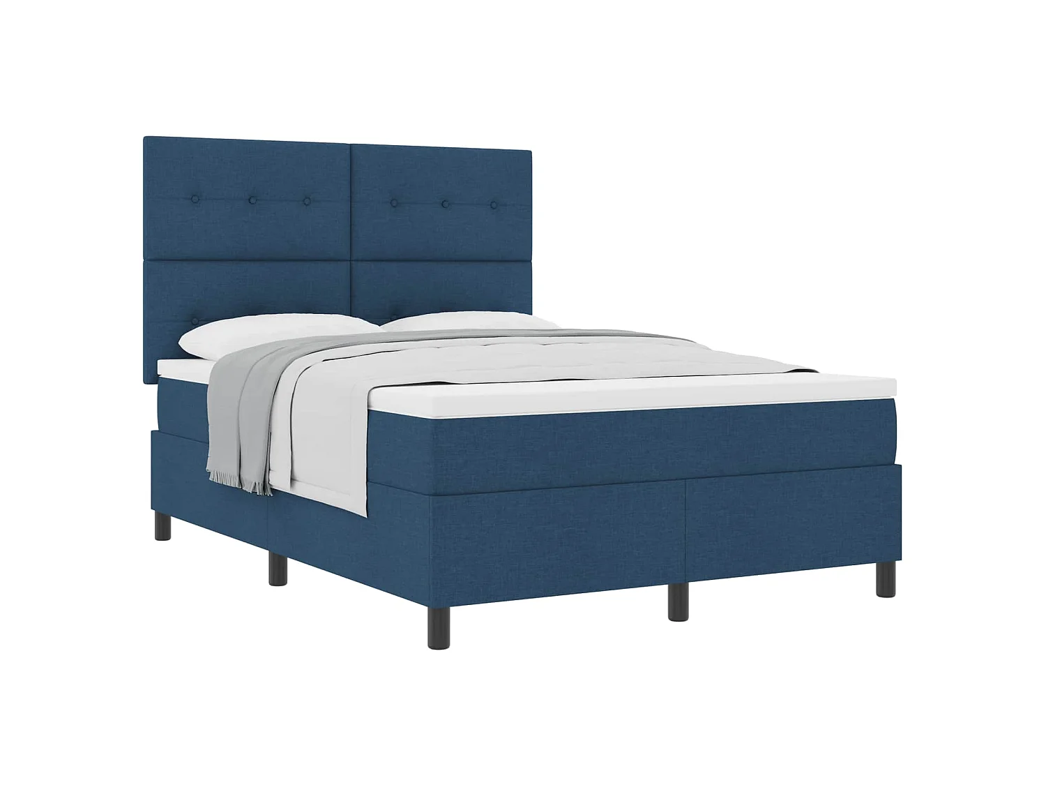 Boxspringbed met hoofdeinde Blauw 140 x 200 cm Stof