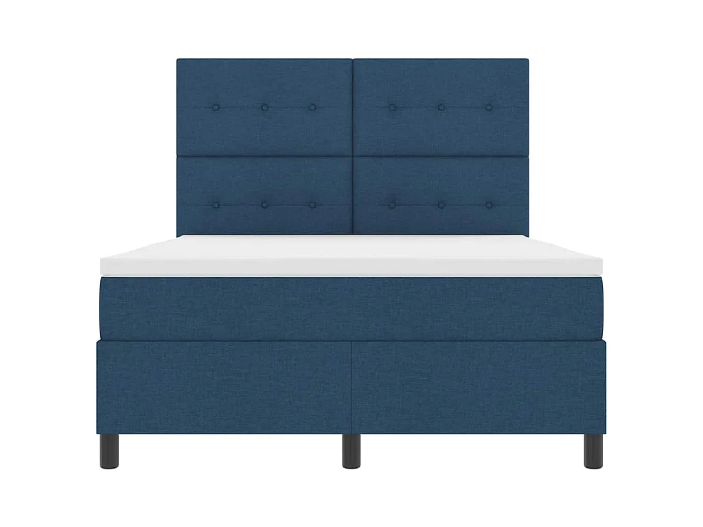 Boxspringbed met hoofdeinde Blauw 140 x 200 cm Stof