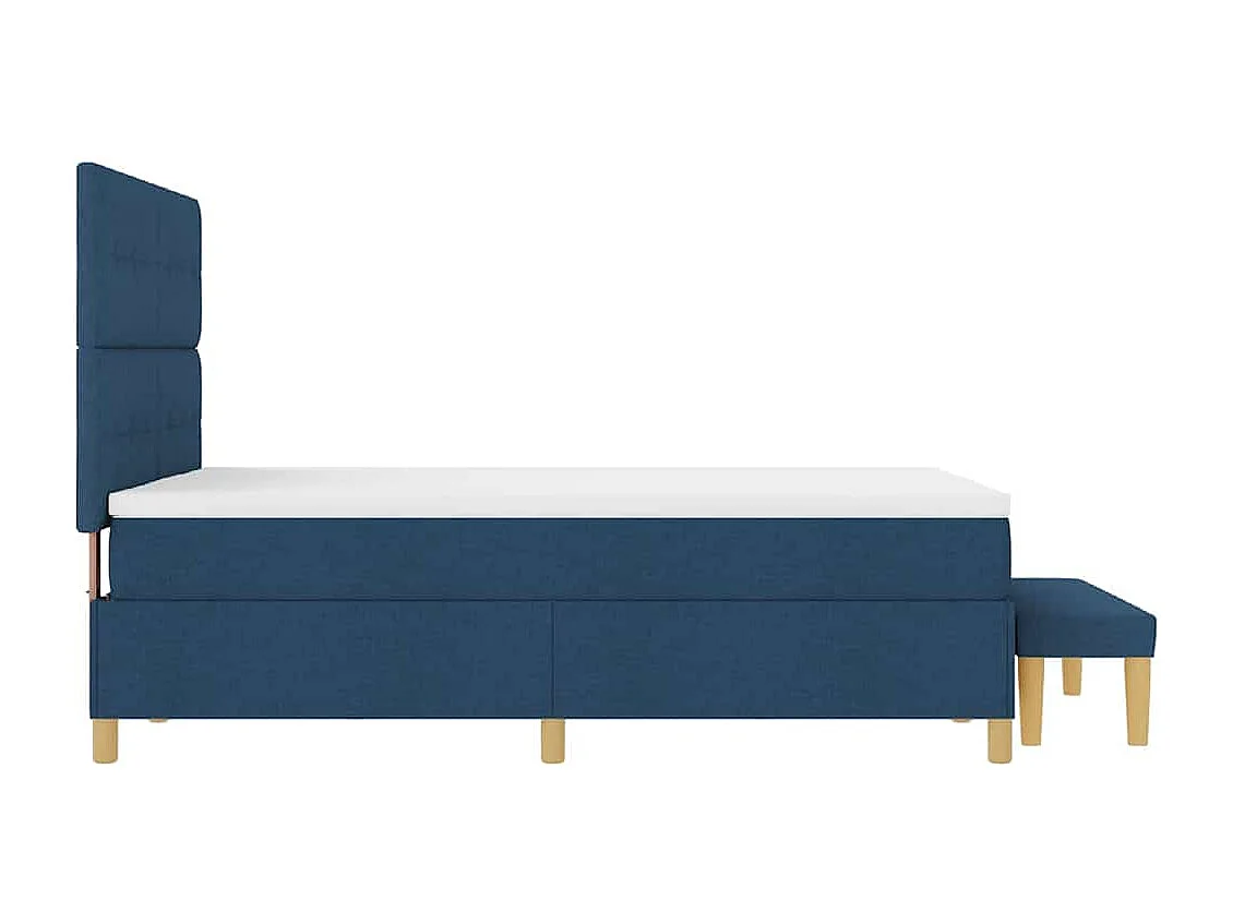 Lit à ressorts avec matelas Bleu 140 x 190 cm tissu