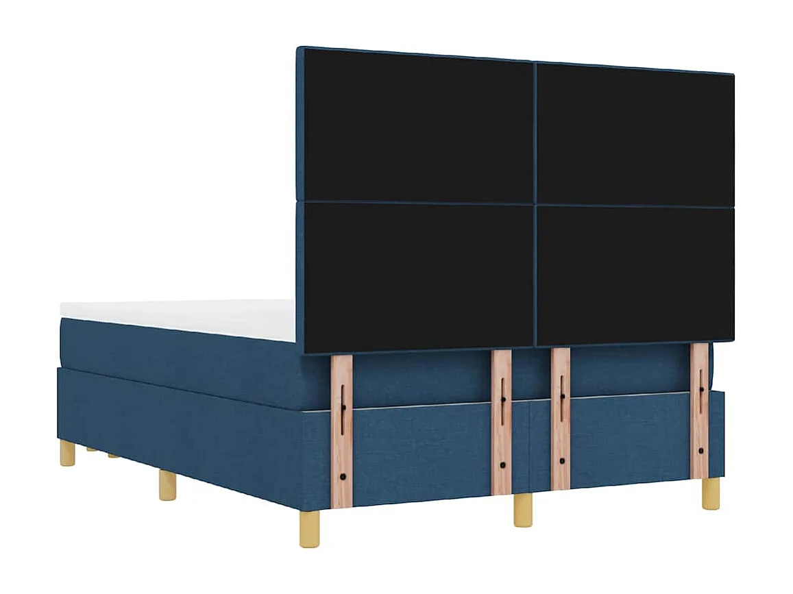 Letto a molle con materasso Blu 140 x 190 cm Tessuto