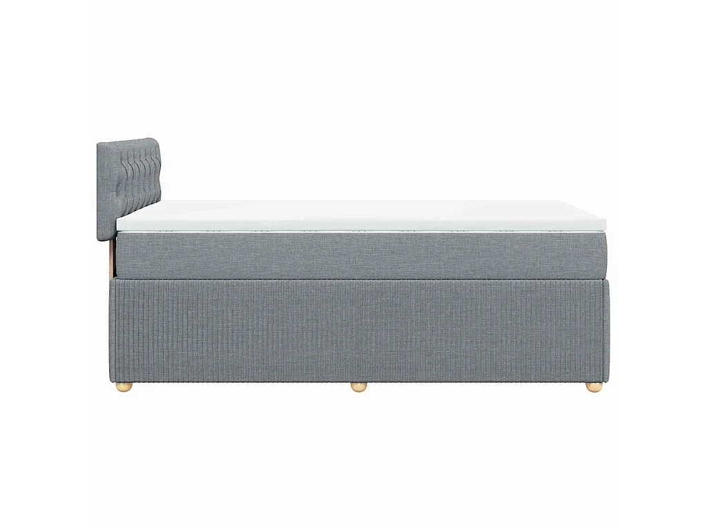 Boxspringbett mit Matratze Hellgrau 90x200 cm Stoff