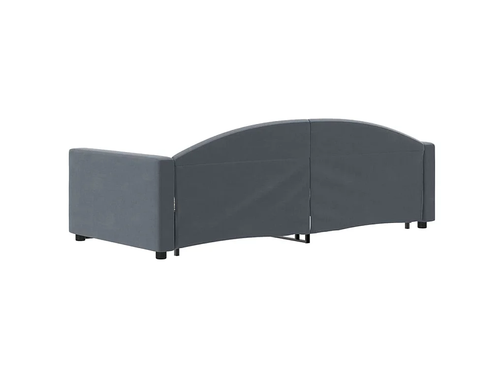 Divano Letto con Letto Estraibile Grigio Scuro 90x200cm Velluto