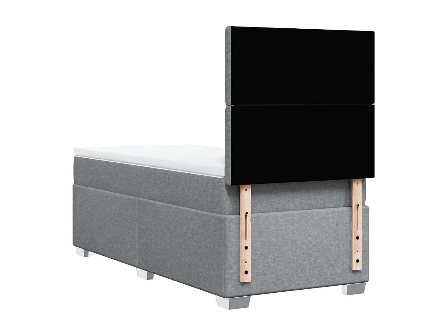 Sommier à lattes de lit avec matelas Gris clair 90x200 cm Tissu