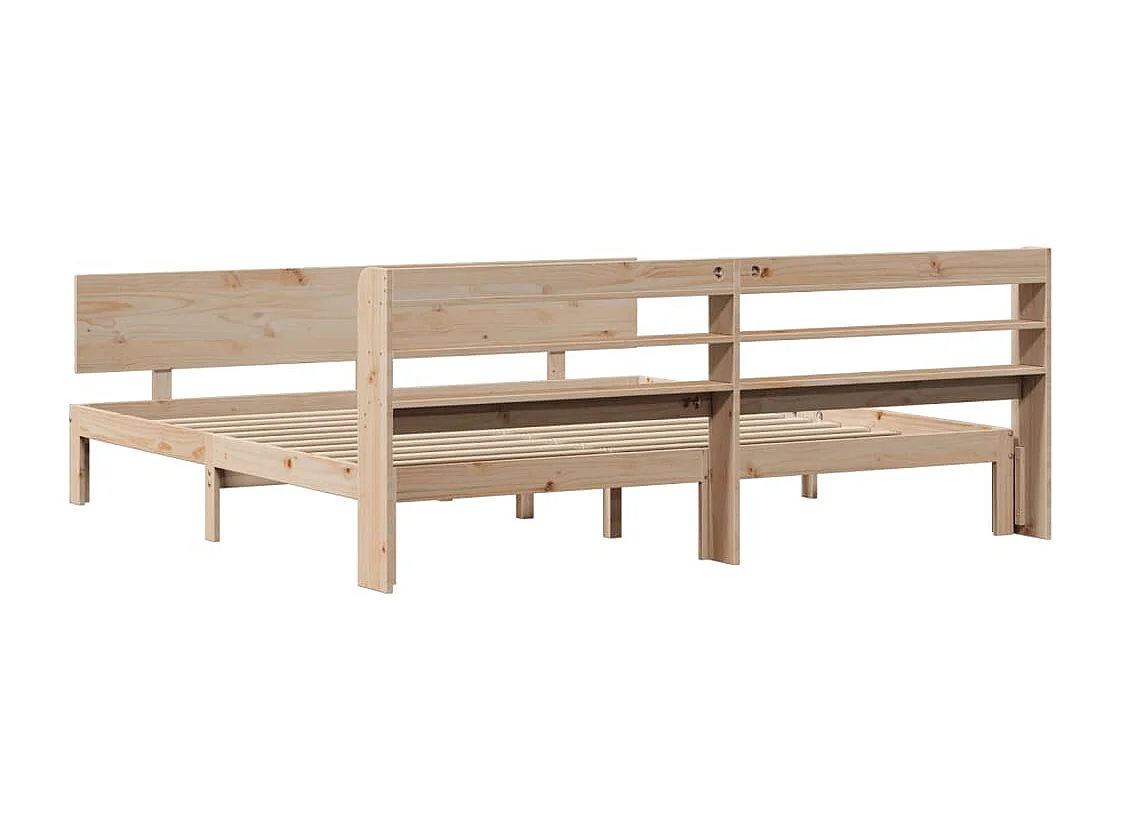 Estructura de cama con cabecero madera maciza pino 180x200 cm