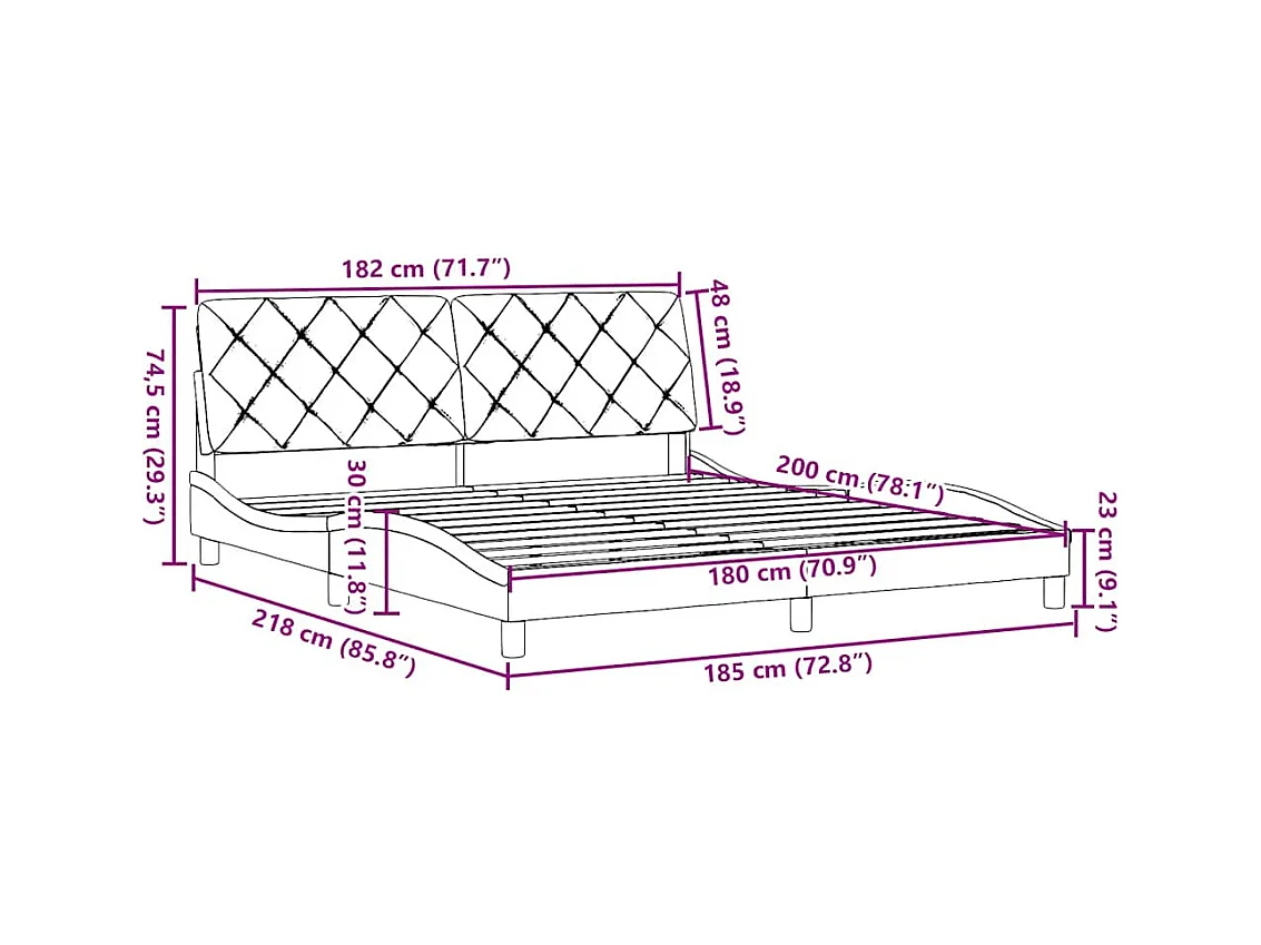 Bettgestell ohne Matratze Hellgrau 180x200 cm Stoff