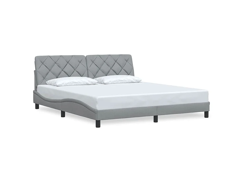 Bedframe zonder matras stof lichtgrijs 180x200 cm