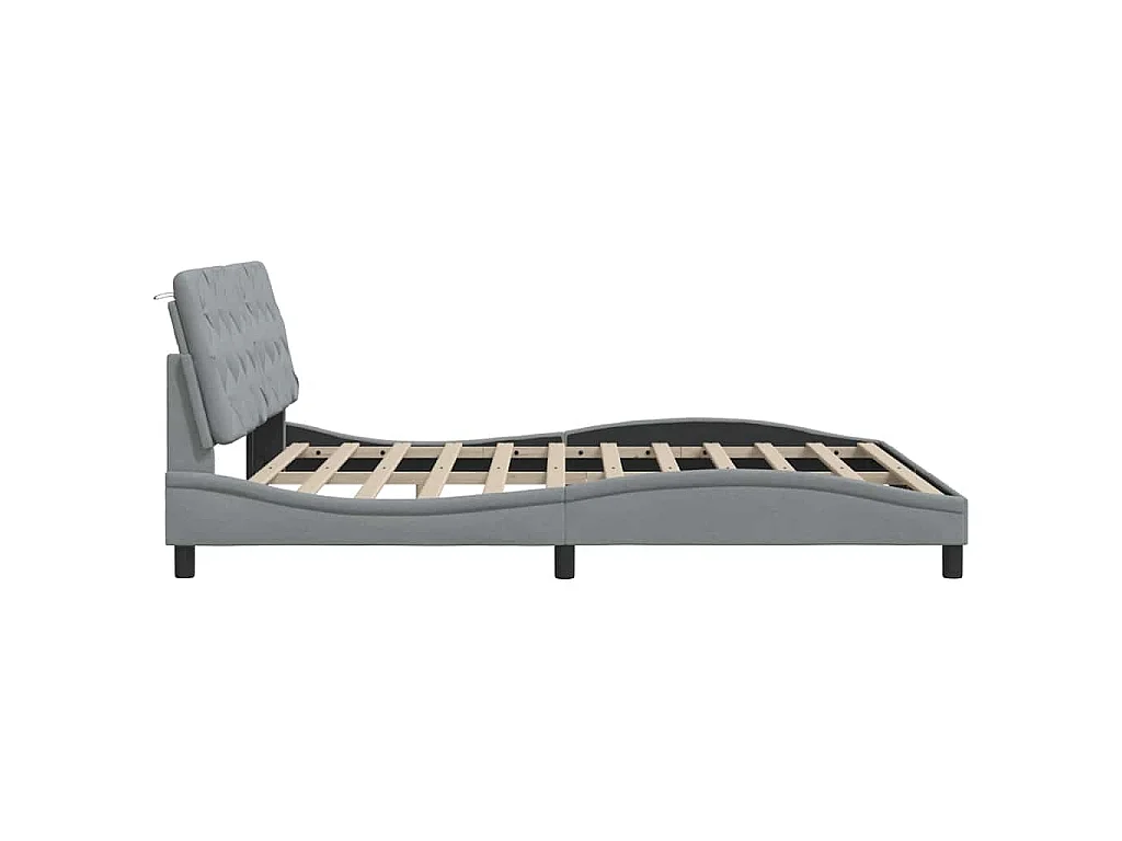 Bedframe zonder matras stof lichtgrijs 180x200 cm