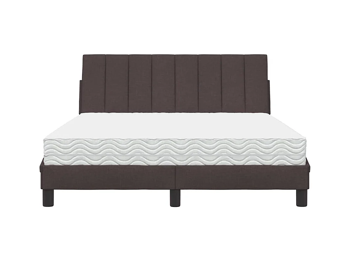 Bett mit Matratze "Hanko" Dunkelbraun 140x200 cm Stoff