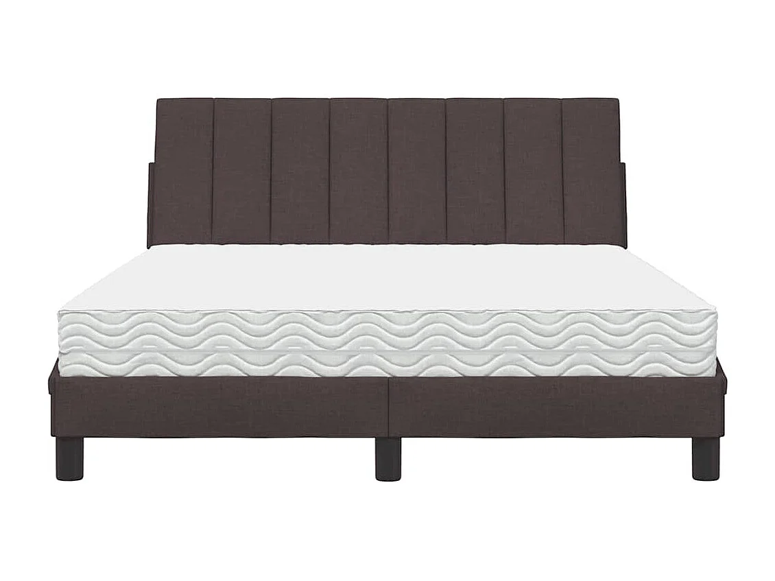 Bett mit Matratze "Hanko" Dunkelbraun 140x200 cm Stoff