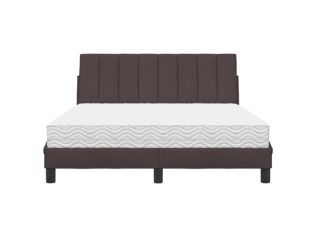 Bett mit Matratze "Hanko" Dunkelbraun 140x200 cm Stoff