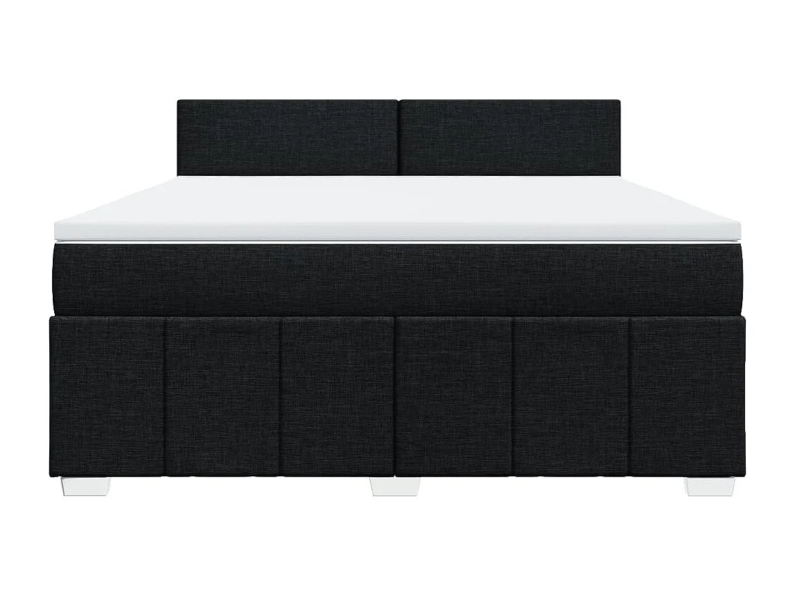 Boxspring met matras stof zwart 180x200 cm